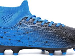 Hanani Boys Girls Soccer Cleats for Kids Football Shoes High Top Training Youth Football Cleats Outdoor/Indoor Athletic Turf Shoes