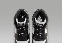 Jordan 1 Mid Little/Big Kids’ Cleats (White/Black/Black)