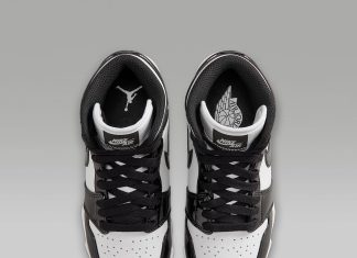 Jordan 1 Mid Little/Big Kids’ Cleats (White/Black/Black)