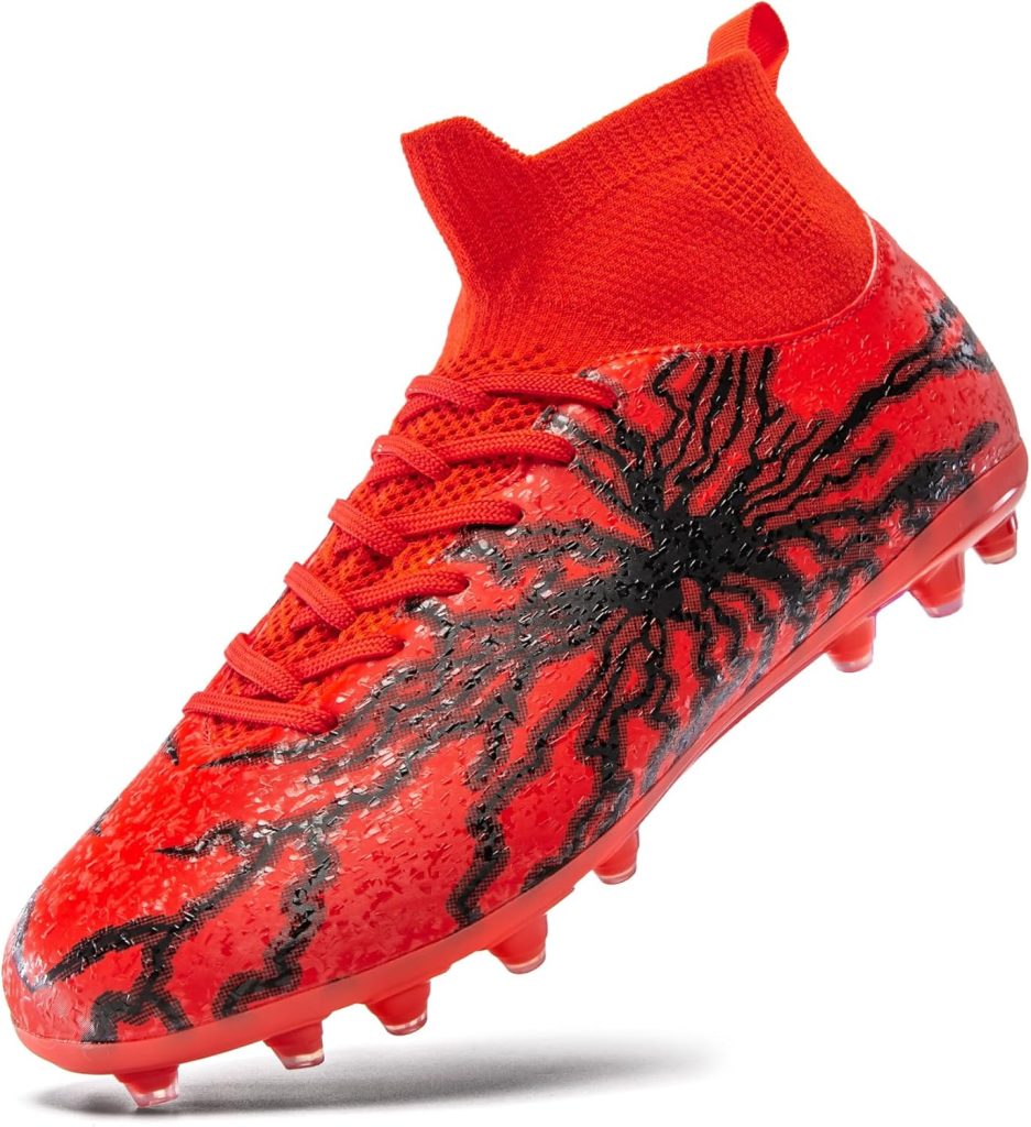 Kids Soccer Cleats Boys Girls Training Football Cleats Youth High-top Soccer Shoes for Little/Big Professional Athletic Outdoor Football Shoes Kids Soccer Cleats Boys Girls Training Football Cleats Youth High-top Soccer Shoes for Little/Big Professional Athletic Outdoor Football Shoes