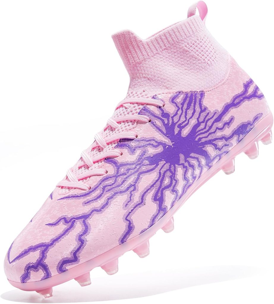 Kids Soccer Cleats Boys Girls Training Football Cleats Youth High-top Soccer Shoes for Little/Big Professional Athletic Outdoor Football Shoes Kids Soccer Cleats Boys Girls Training Football Cleats Youth High-top Soccer Shoes for Little/Big Professional Athletic Outdoor Football Shoes