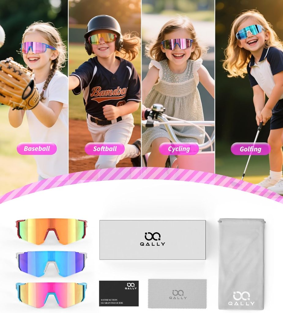 Kids Sunglasses Youth Baseball Softball Sunglasses for Girls Boys Age 4-14 UV Protection Sports Kids Pack Kids Sunglasses Youth Baseball Softball Sunglasses for Girls Boys Age 4-14 UV Protection Sports Kids Pack