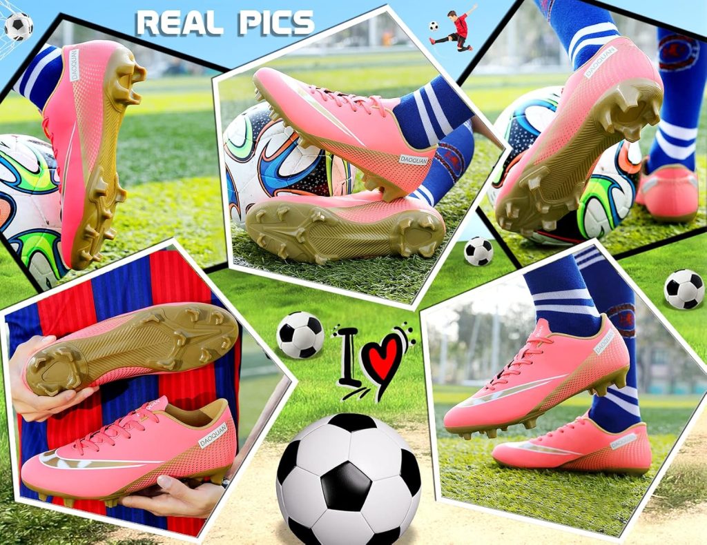 Mens Soccer Cleats Football Shoes Womens Breathable Athletic Boots Youth Baseball Sports Training Sneakers for Adults Kids Boys Girls FG Outdoor Red 39 Mens Soccer Cleats Football Shoes Womens Breathable Athletic Boots Youth Baseball Sports Training Sneakers for Adults Kids Boys Girls FG Outdoor Red 39