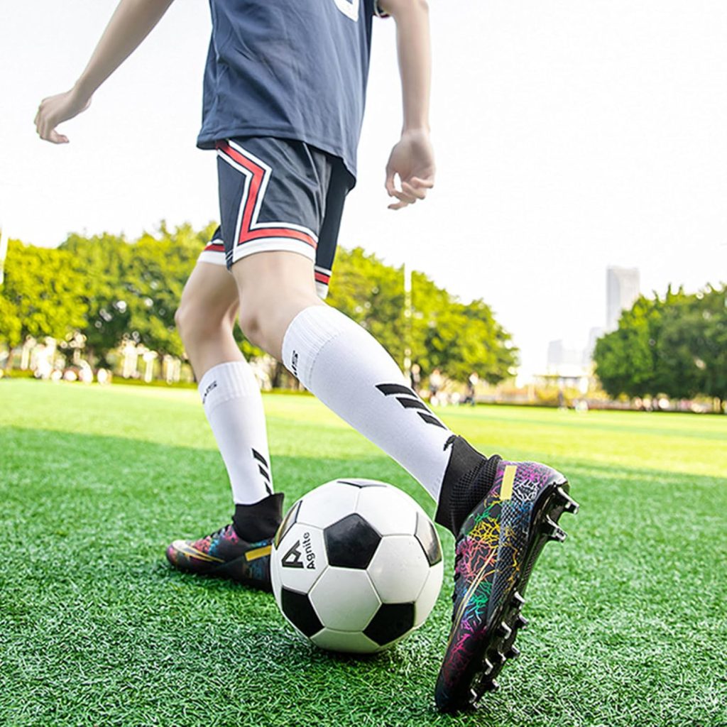 Mens Soccer Shoes Football Cleats High-Tops Lace-Up Non-Slip Spikes Outdoor AG/FG Baseball Lacrosse Rugby Boots Black EU 44 Mens Soccer Shoes Football Cleats High-Tops Lace-Up Non-Slip Spikes Outdoor AG/FG Baseball Lacrosse Rugby Boots Black EU 44