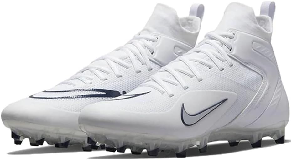 Nike Alpha Huarache 8 Elite Mens Lacrosse Cleats (Whte/Navy, US Footwear Size System, Adult, Men, Numeric, Medium, 3.5)