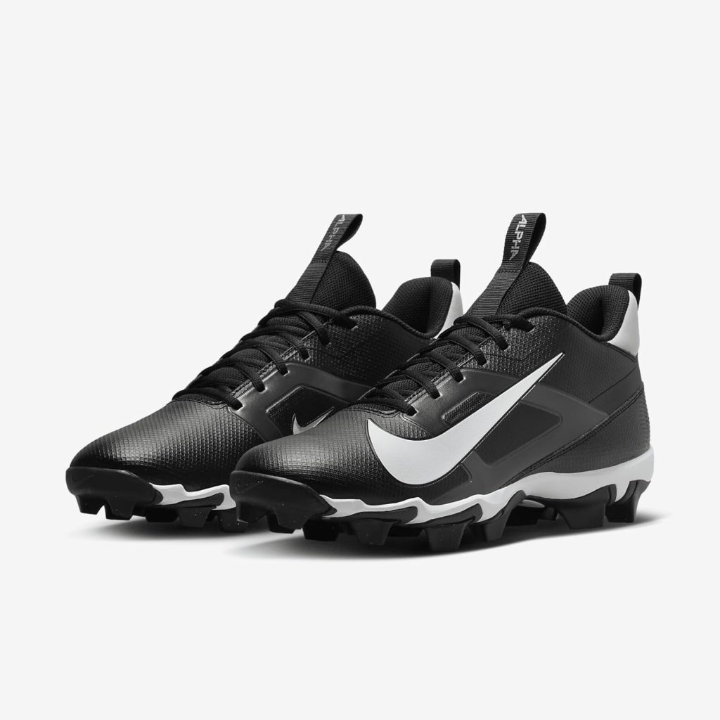 Nike Alpha Menace Shark Molded Football Cleats SZ Black | White Nike Alpha Menace Shark Molded Football Cleats SZ Black | White