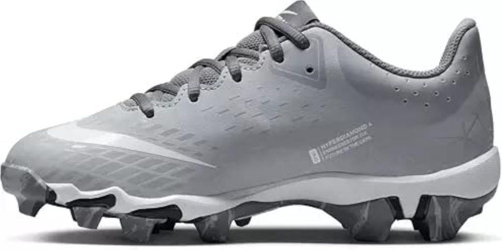 Nike Hyperdiamond 4 Keystone (gs) Kids Softball Cleats (6 Big Kid, Wolf Grey/White-Cool Grey, Numeric_6)