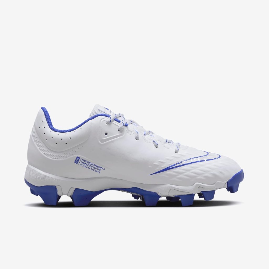Nike Hyperdiamond 4 Keystone Womens Softball Cleats (FZ0920-101, White/Pure Platinum/Hyper Royal) Nike Hyperdiamond 4 Keystone Womens Softball Cleats (FZ0920-101, White/Pure Platinum/Hyper Royal)