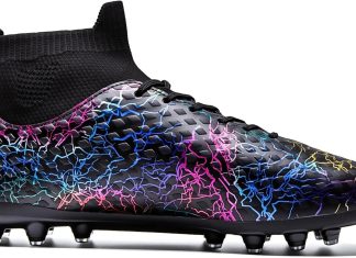 Unisex-Adult Soccer Cleats Youth High-top Training Football Cleats