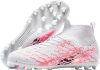 Unisex Soccer Cleats Lightweight No-Tie Lacing System Multi-Surface Football Shoes with Ankle Support for Beginners to Advanced Players
