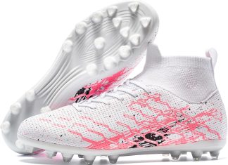 Unisex Soccer Cleats Lightweight No-Tie Lacing System Multi-Surface Football Shoes with Ankle Support for Beginners to Advanced Players
