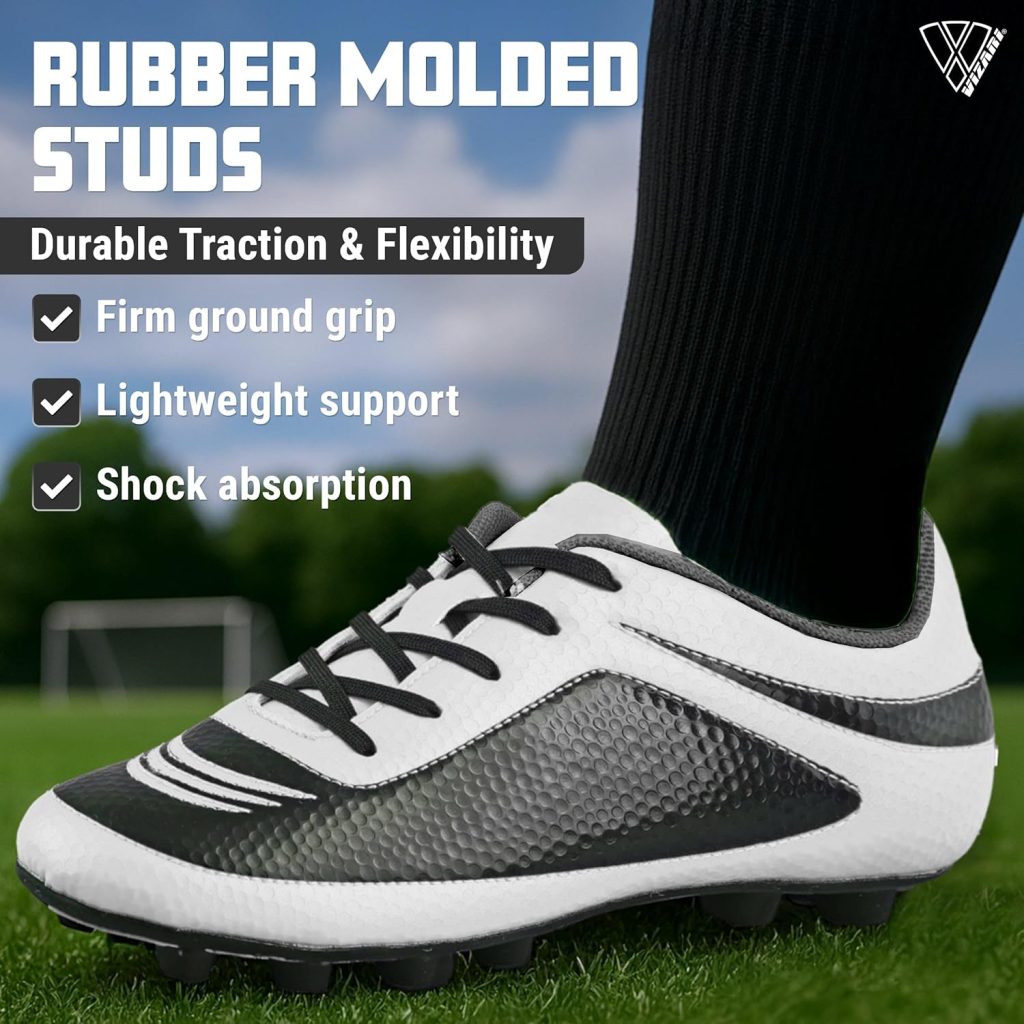 Vizari USA Kids Soccer Cleats – Youth Football Shoes for Boys Girls | Lightweight Firm Ground Outdoor Cleats – Durable Athletic Soccer Shoes Vizari USA Kids Soccer Cleats – Youth Football Shoes for Boys Girls | Lightweight Firm Ground Outdoor Cleats – Durable Athletic Soccer Shoes